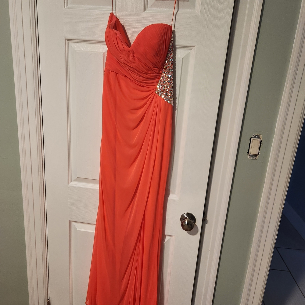 Morgan & Co. Orange Strapless Dress